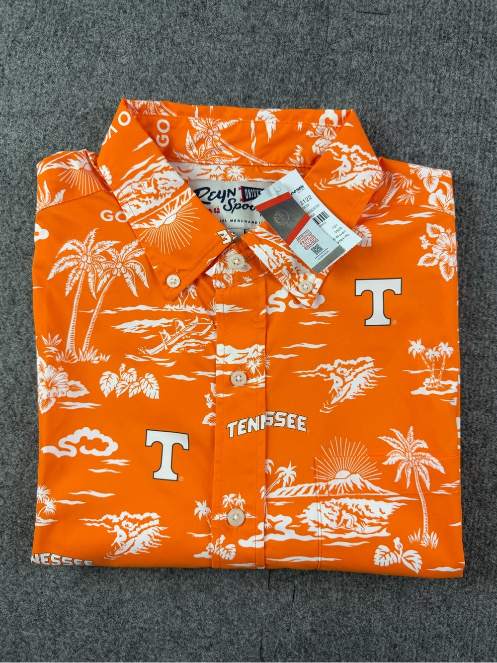 Ada Reyn Spooner Tennessee Vols Mens S/S Button Down Shirt Size L Orange